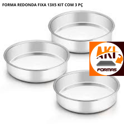 FORMA REDONDA 13X5 FIXA KIT COM 3 PEÇAS PRODUTO COM NOTA FISCAL (( CX 8 )) em Oferta na Shopee