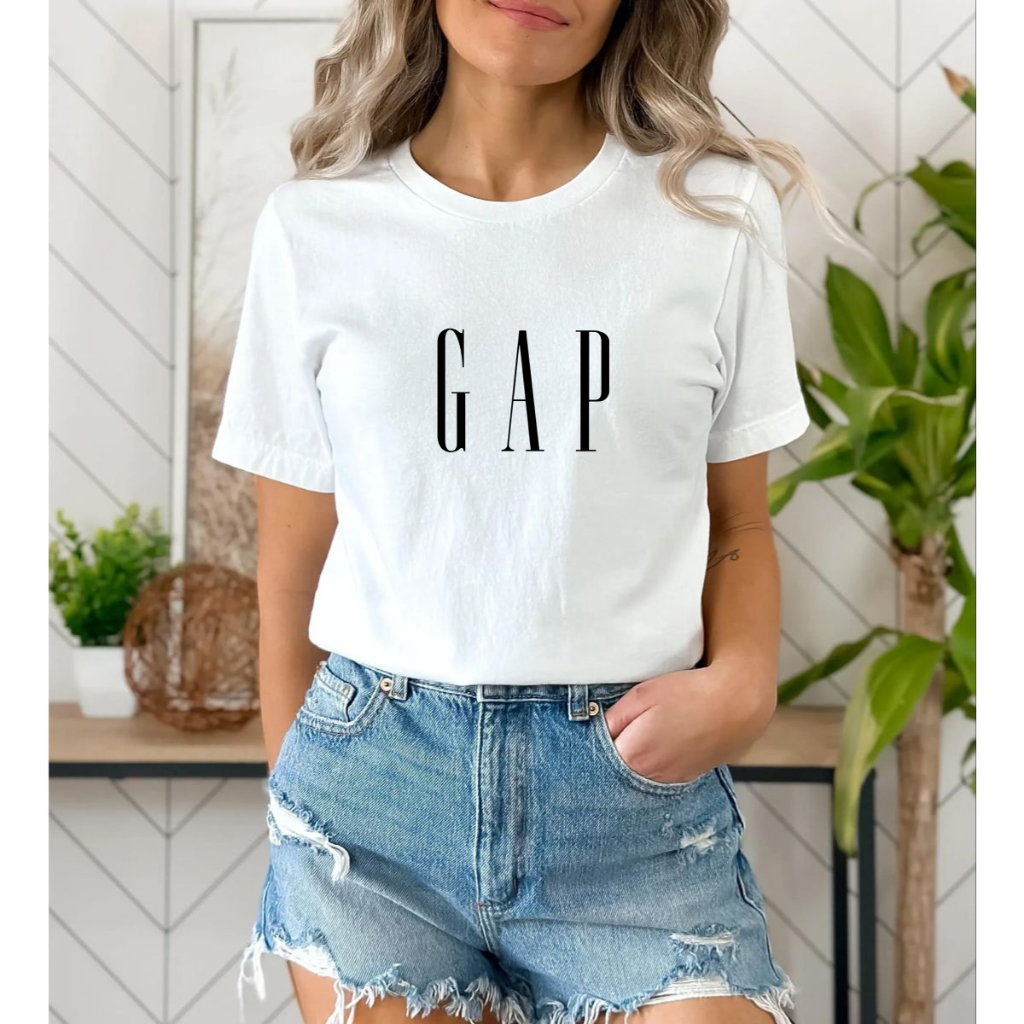 Camiseta Tshirt Blusinha Feminina GAP 100% Algodão Premium Super Confortável Envio Imediato em Oferta na Shopee