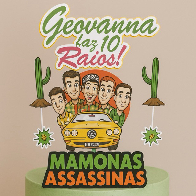 Topo de bolo mamonas assassinas - Topper de bolo mamonas assassinas