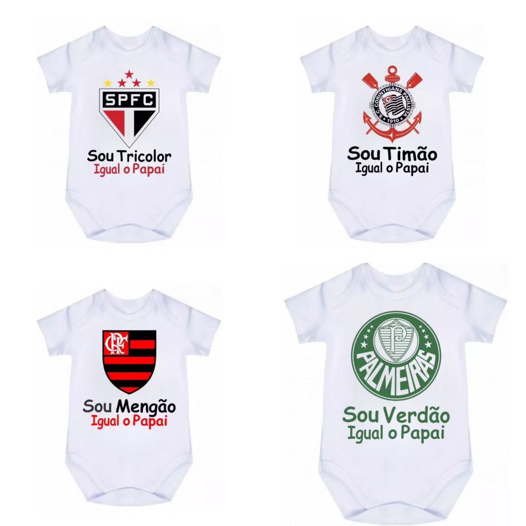 Body Bebê Time Futebol Torcedor Jogador Presente Frase Sou ... Igual o Papai em Oferta na Shopee