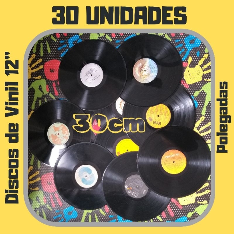40 Unids - Discos de Vinil (LPs) p/ Artesanato ou Decoração 30cm