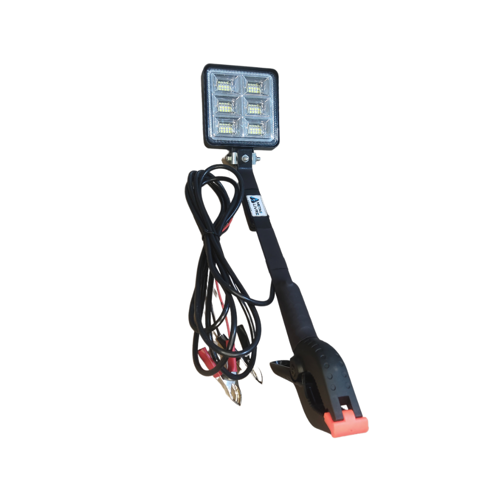 Iluminação para Barcos, Carros e Oficina - Refletor Lanterna Cilibrim – Longo Alcance 12V / 24V – 144W - Cabo de Bateria