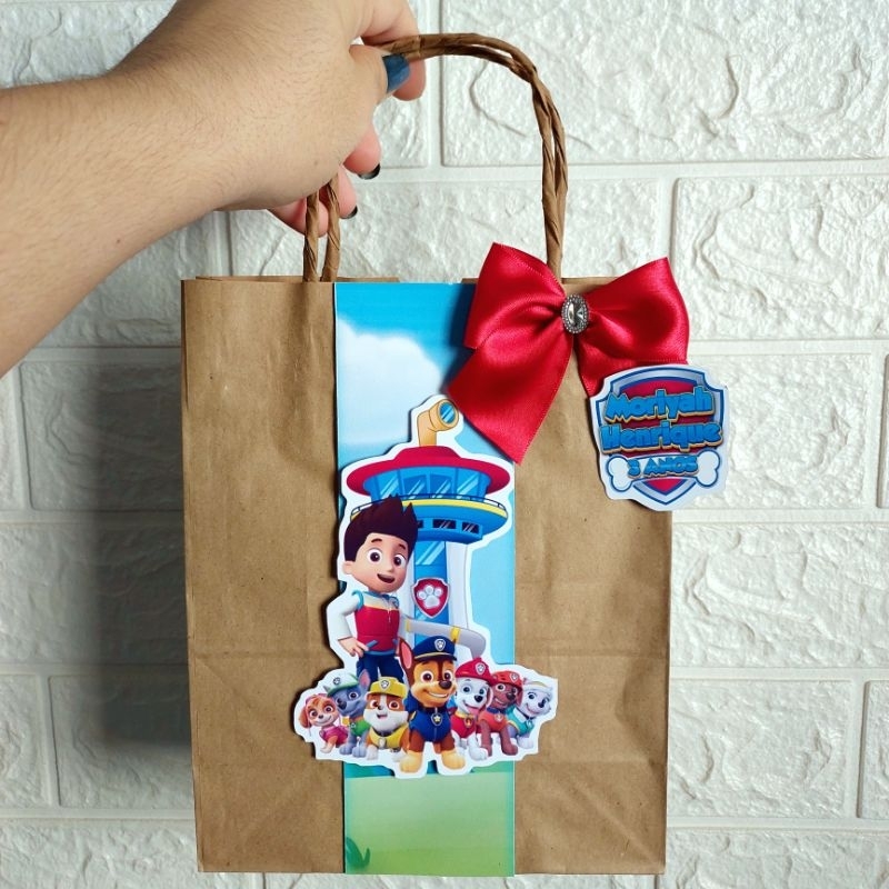 Sacolinha Surpresa Kraft tema Patrulha Canina (Fazemos qualquer tema) LEMBRANCINHAS E PERSONALIZADOS PATRULHA CANINA