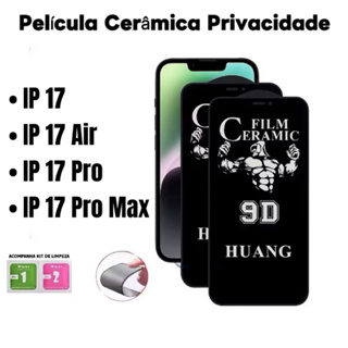 Película 9D Ceramica Privacidade Anti Spy para iPhone 17 Pro Max Air 17Pro 17Promax 17Air em Oferta na Shopee