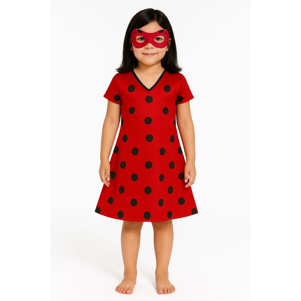 Fantasia Infantil Joaninha com Máscara em Oferta na Shopee