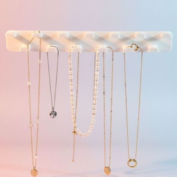 Organizador Porta Colar Parede Bijuteria Com Dupla Face Decoração Plástico Resistente