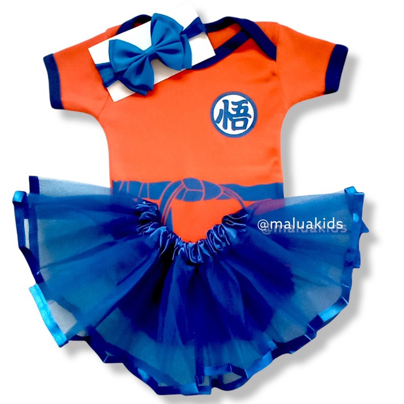 Kit Body Goku Com Tule E Laço - Fantasia Temático Infantil(K-3) em Oferta na Shopee