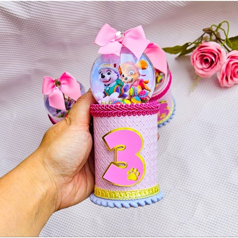 Cofrinho Personalizado Skye e Everest / Cofrinho Luxo  Patrulha Canina Rosa / Lembrancinha skye