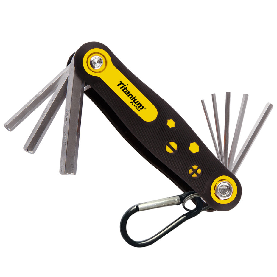 Kit Chave Allen Dobrável 8 Peças Tipo Canivete CRV – Titanium Platina Profissional em Oferta na Shopee