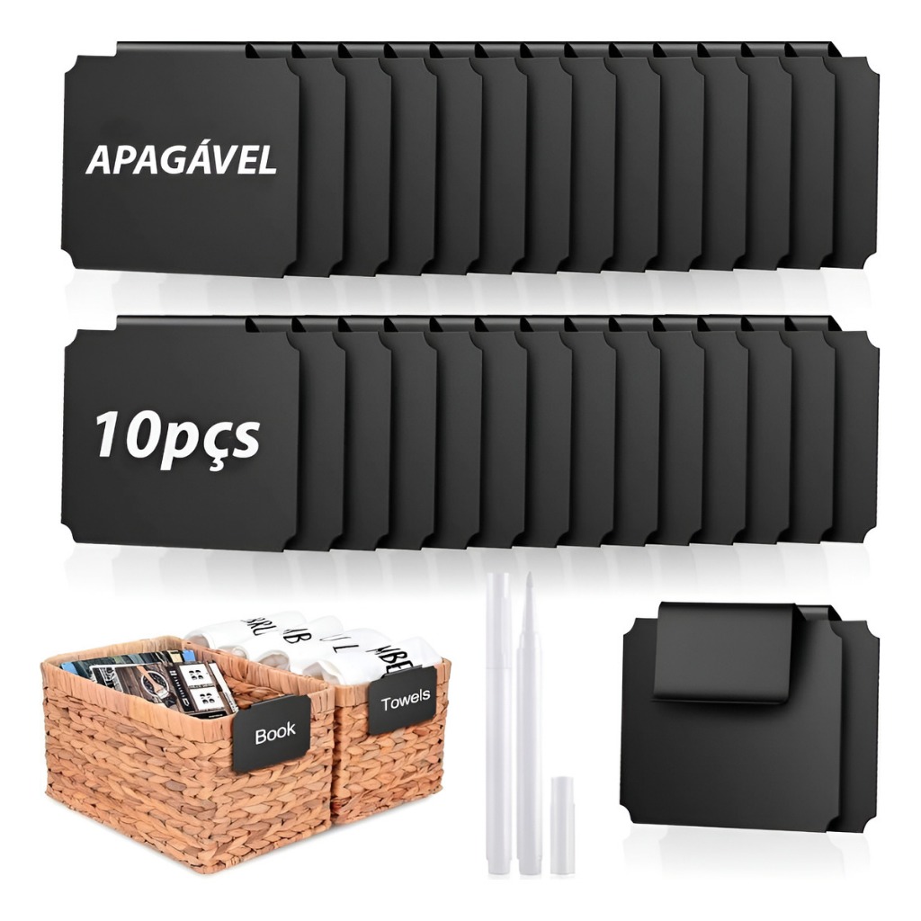10 Mini Lousa Com Giz Caneta Placa, Cartaz, Etiqueta Oferta Supermercado Mercearia Loja Empório