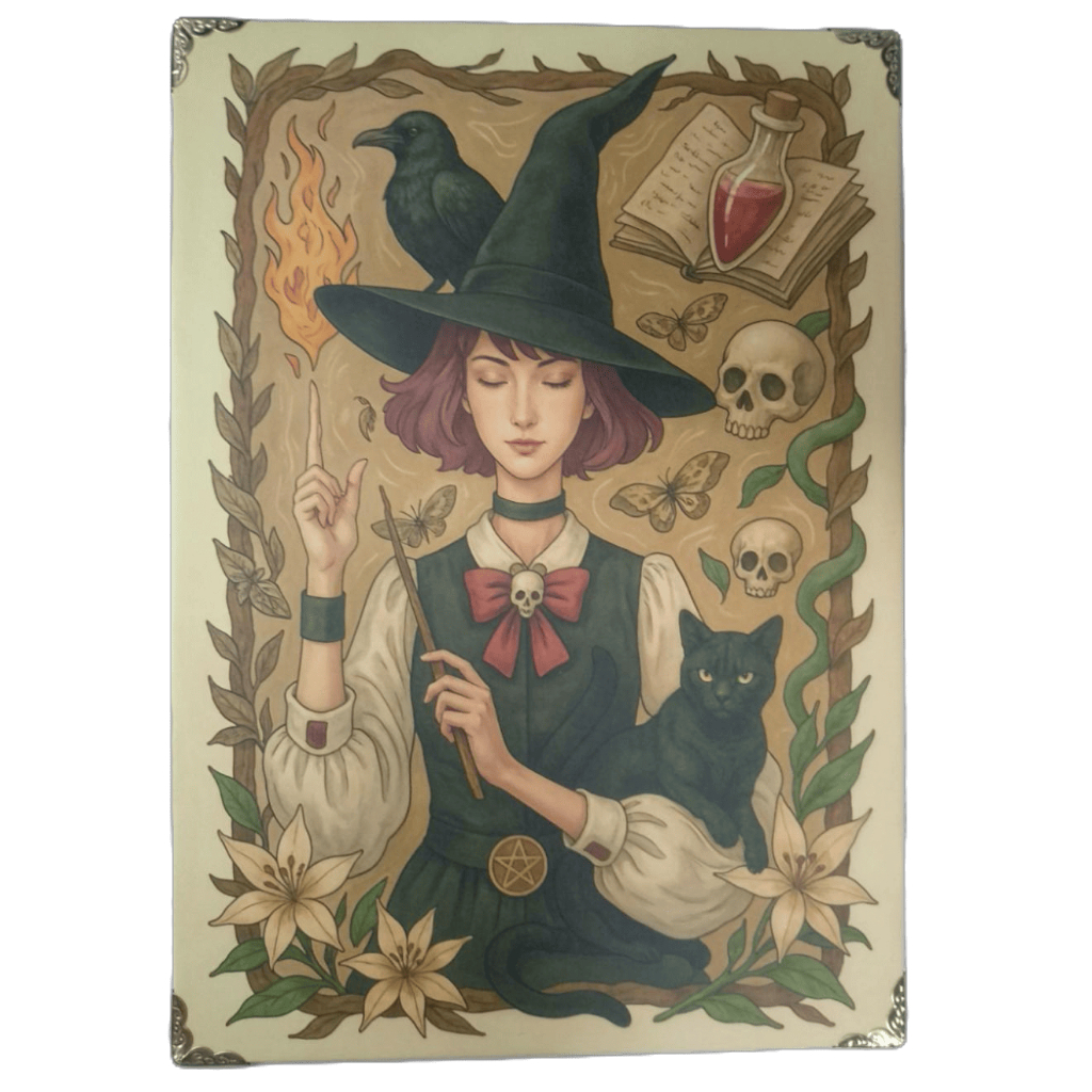 Quadro Placa Decorativa MDF Bruxa Witch Wicca Bruxaria Natural Magia