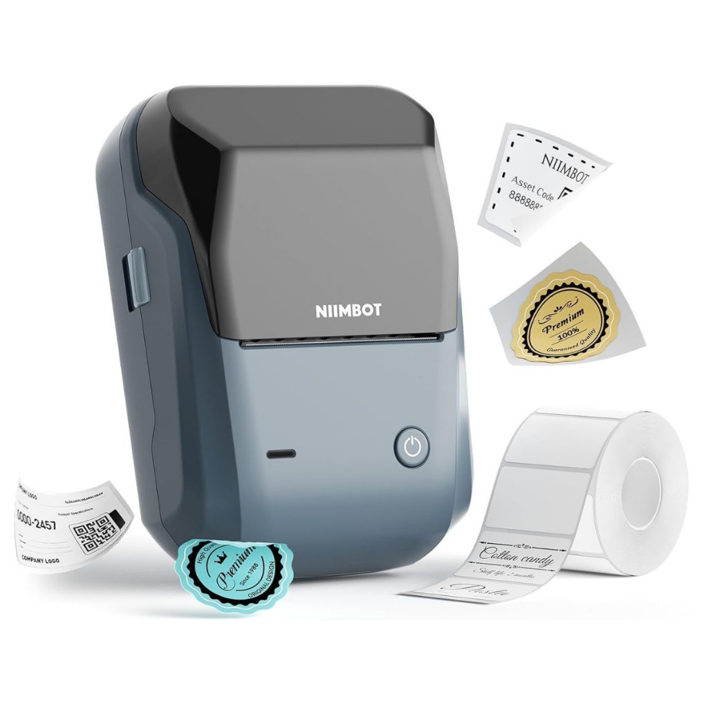 Impressora Rotuladora  Niimbot B1 Bluetooth portátil  +1 Rolo Etiquetas em Oferta na Shopee