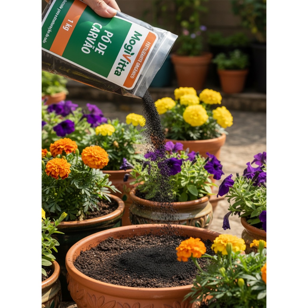Pó De Carvão Adubo Substrato 100% Orgânico Vegetal Para Plantas Hortas Jardins Orquídeas Bonsai — imagem 2 de 2