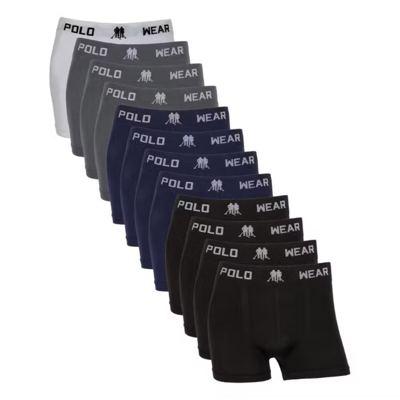 Kits Cuecas Polo Wear Microfibra Cuecas sem Costura Premium Confortável Respirável Boxer Respiravel