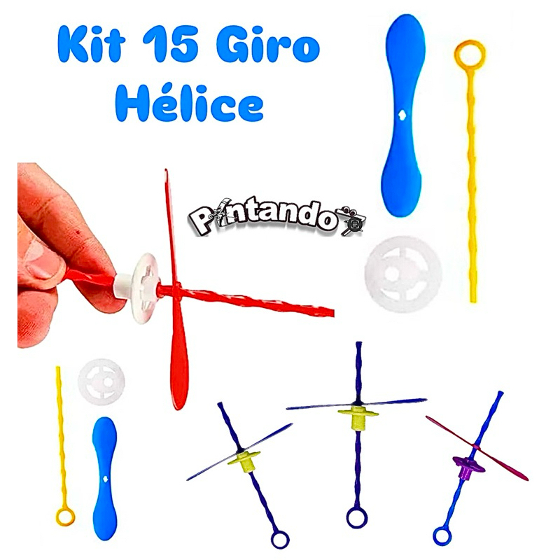 Kit 15 Giro Hélice Girocoptero Brinquedo Hélice é Lançador lembrancinha Festa infantil em Oferta na Shopee