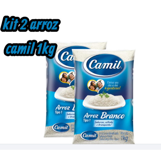 arroz camil tipo 1 2 kg com 2 sacos de arroz graos branquinhos