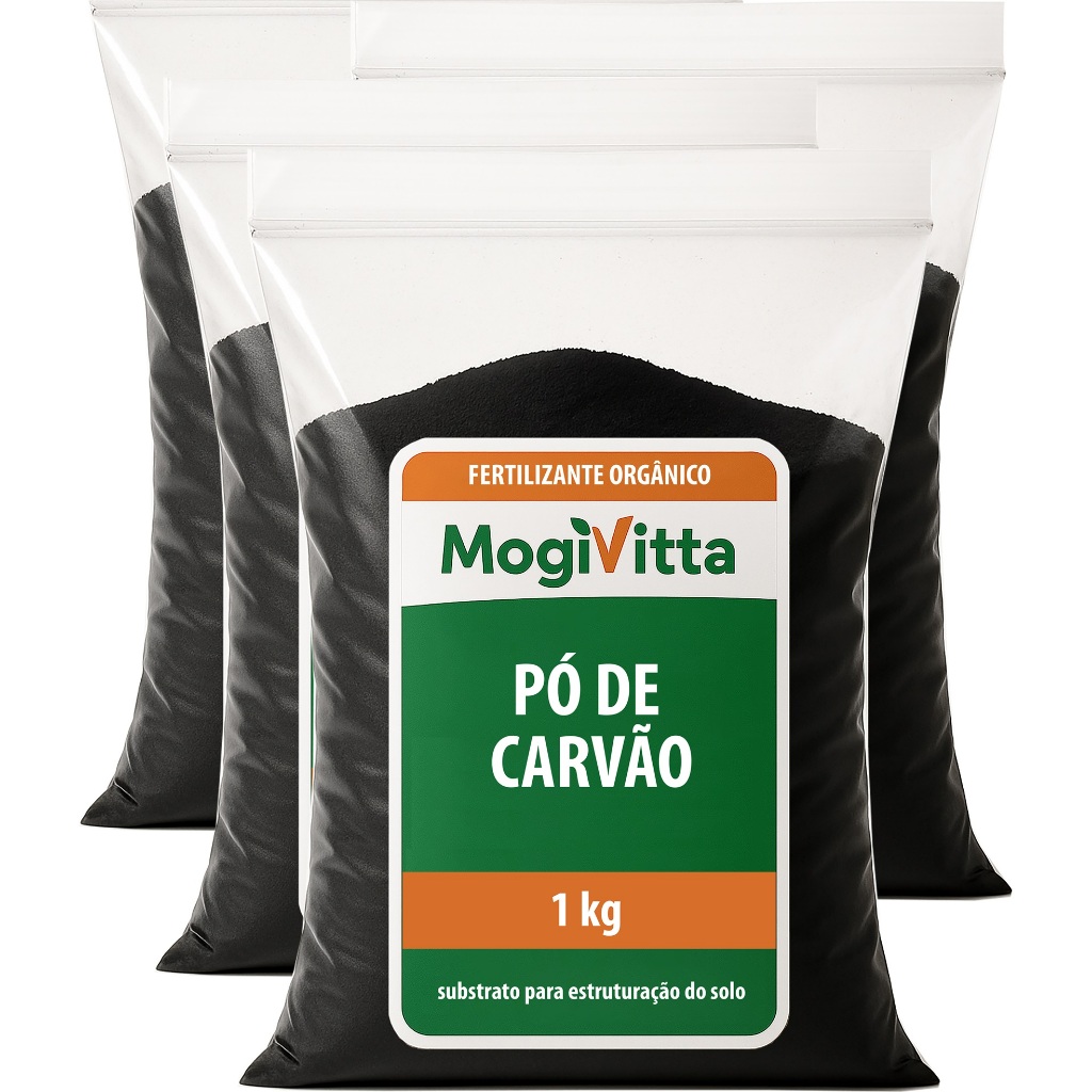 Pó De Carvão Vegetal de Eucalipto 100% Natural e Orgânico Substrato Premium Jardinagem Plantas Horta