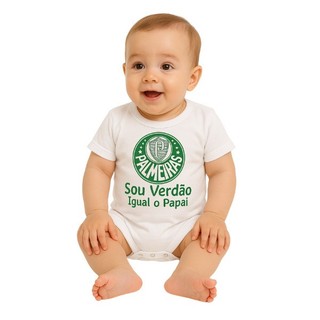 Body Palmeiras Bebê Time Futebol Torcedor Sou Verdão igual Papai Palmeiras Body de Bebê Personalizado Palmeirense Igual