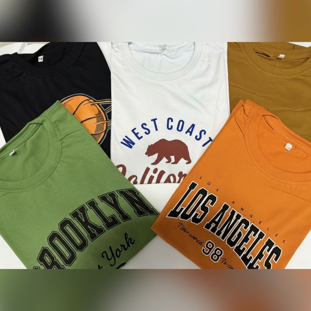 kit 5 Camisetas Juvenil Menino - Peças com alta qualidade de Roupas  Promoção-cores e estampas variadas sortidas