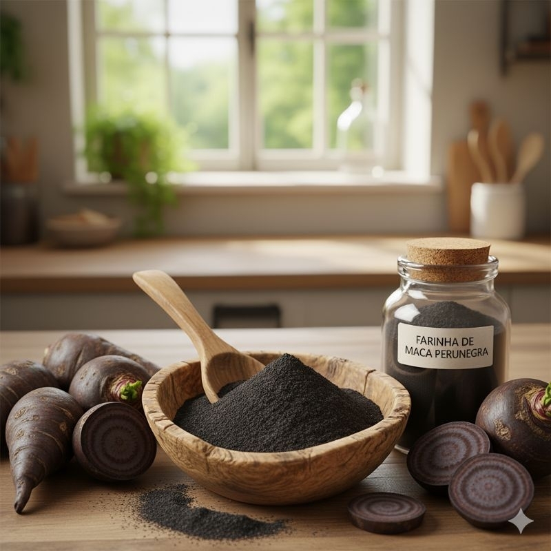 farinha  maca peruana negra 100% natural Premium em Oferta na Shopee