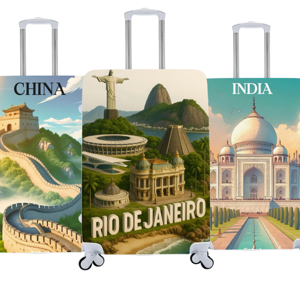 Capa De Mala Personalizada Lugares Viagens Bagagem 02