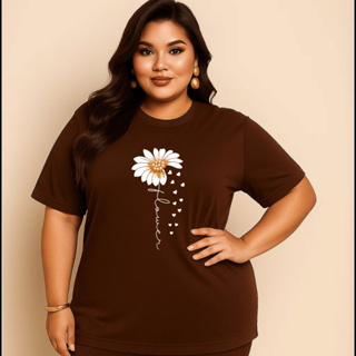 Camiseta Plus Size Feminina Estampada Do P Ao G5 Girassol Academia Treino 100% Algodão Premium Verão em Oferta na Shopee