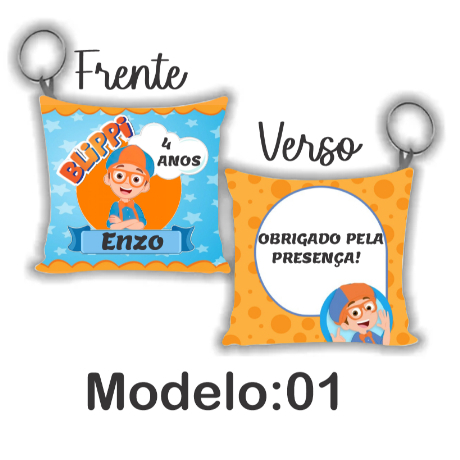 Chaveiro Lembrancinhas aniversario tema blippi- almochaveiro personalizados