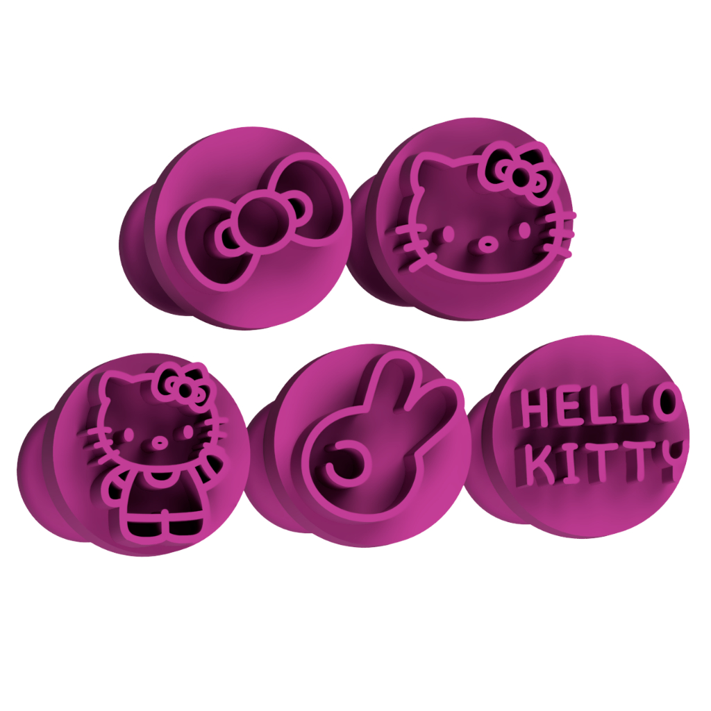 Kit Carimbos Brigadeiros Docinhos Molde Festa Confeitaria - HELLO KITTY - 5pçs