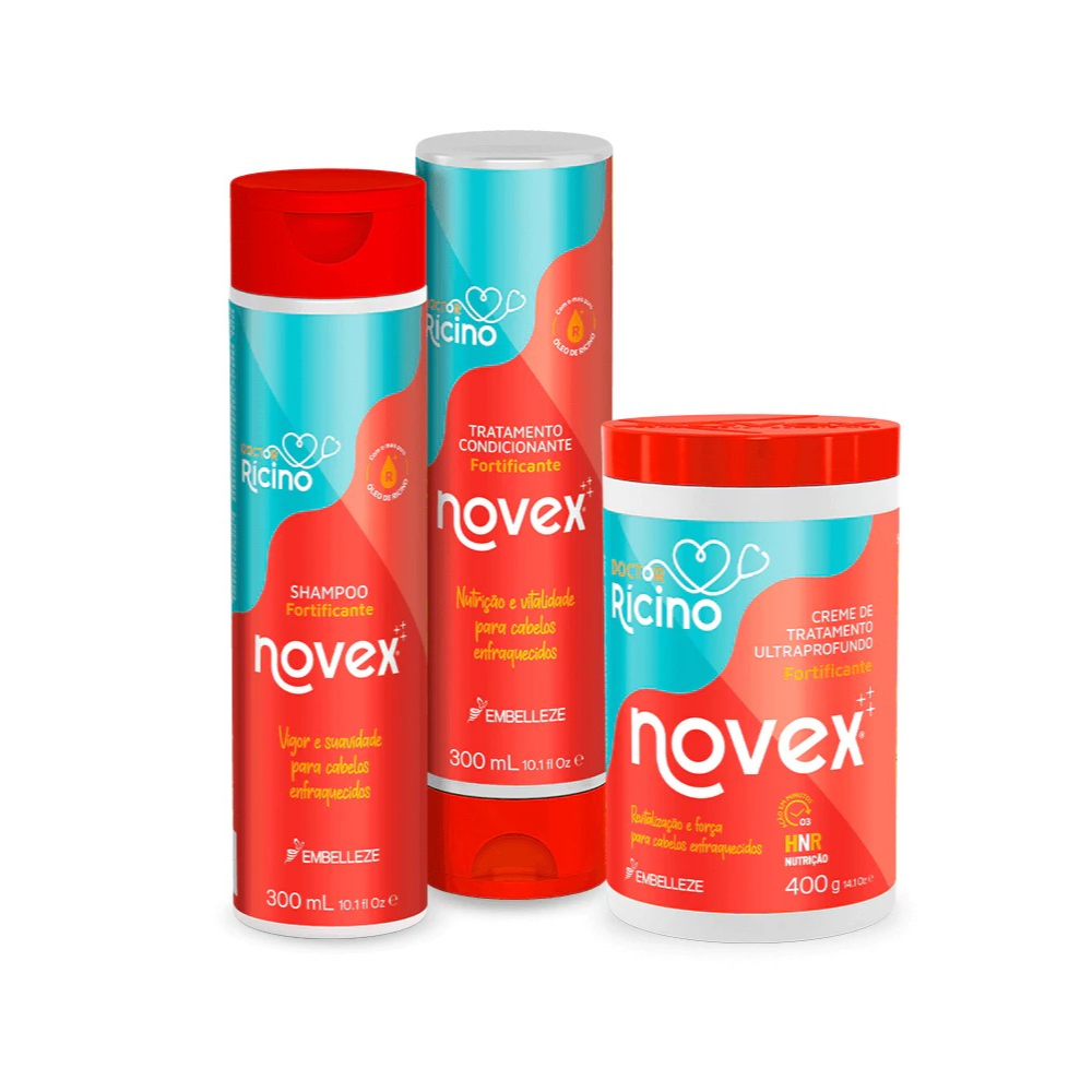 Novex Kit Doctor Ricino Shampoo + Condicionador + Máscara