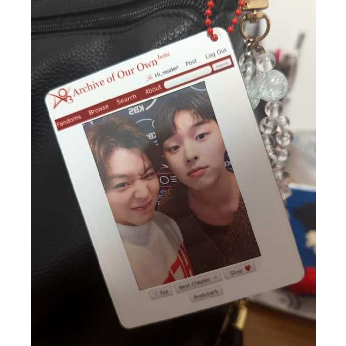 Toploarder photocard decorado AO3