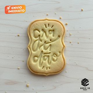 Cortador e marcador de biscoitos tema Gratidão Biscoitos Decorados 6cm Molde de Biscoito Gratidão