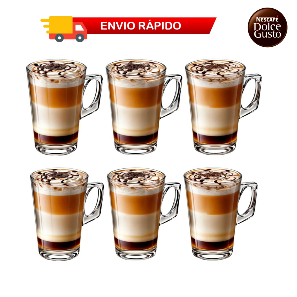 Jogo 3 ou 6 Peças Canecas Capuccino Nespresso Em Vidro Coffee 185ml Chocolate Café Nespresso em Oferta na Shopee