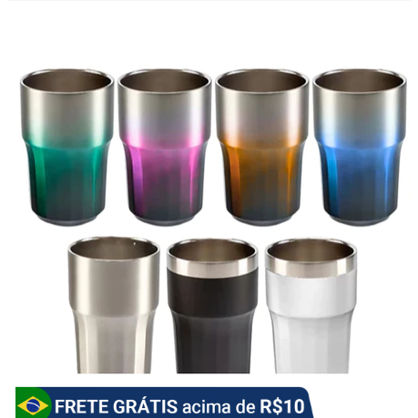Copo térmico Happy hour Aço Inox 380ml  ANG