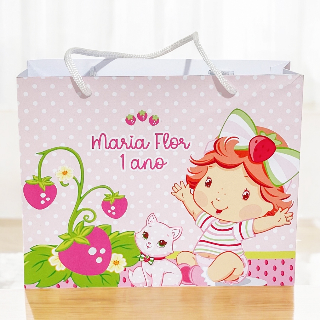 Sacolinha Personalizada Moranguinho Baby | Lembrancinha | Aniversário MORANGUINHO BABY (Pegue e Monte)