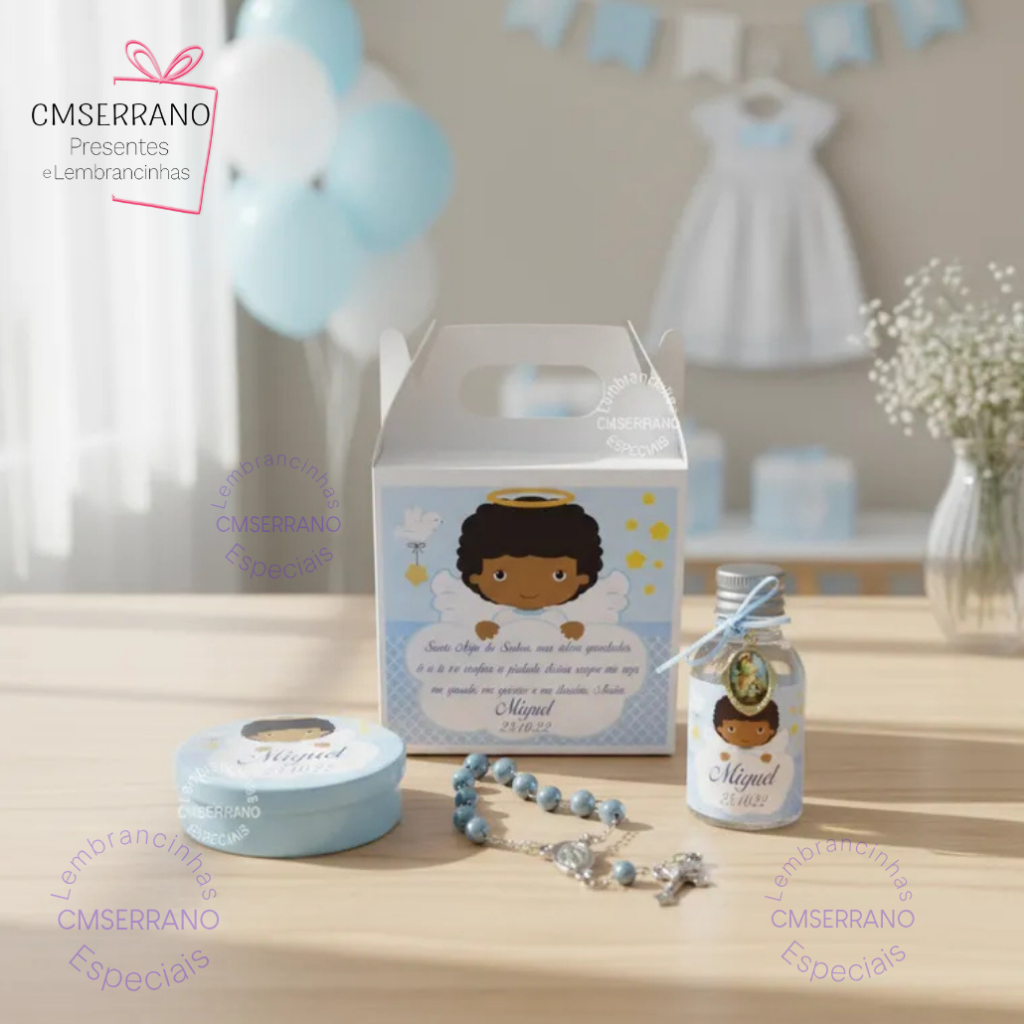 18 Lembrancinha Batizado Primeira Comunhão Eucaristia Crisma Personalizado Mini Terço Tercinho