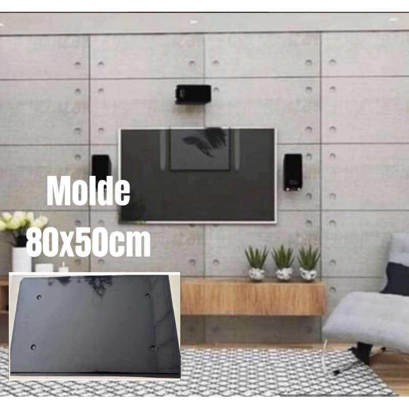 Forma Abs 3D 80x50cm Moledo Aparente Industrial 4 Furos