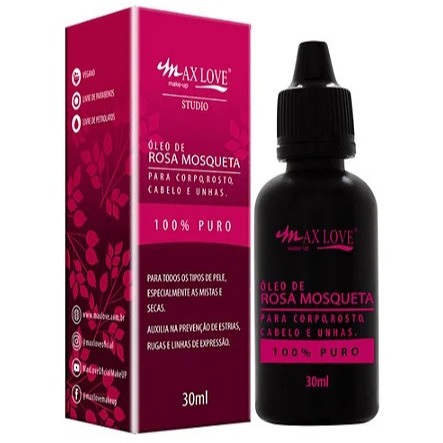Óleo de Rosa mosqueta 100 % puro 30- ml - Max Love vld 05/2027 nova embalagem