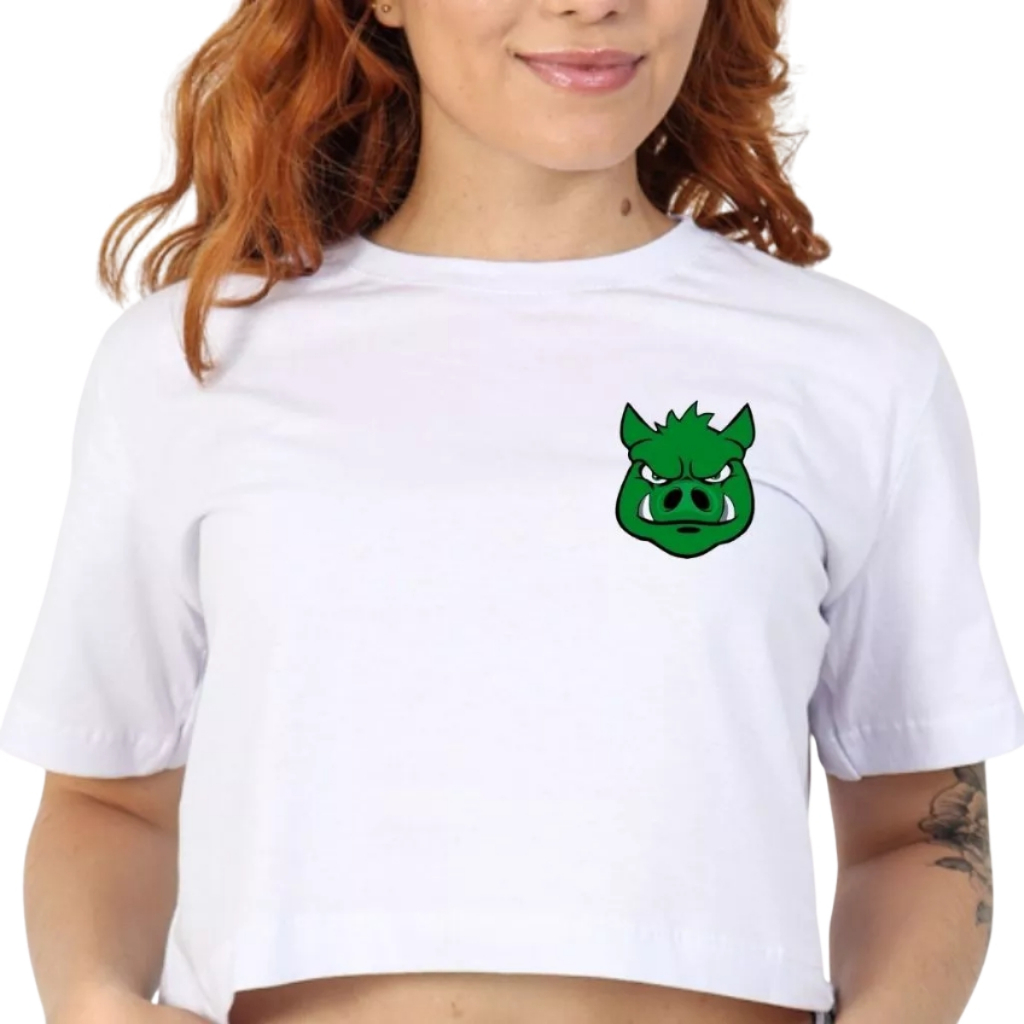 Camisa Camiseta Cropped Palmeiras Verdão Mancha Verde Blusa 100% Algodão Premium Adulto Feminino