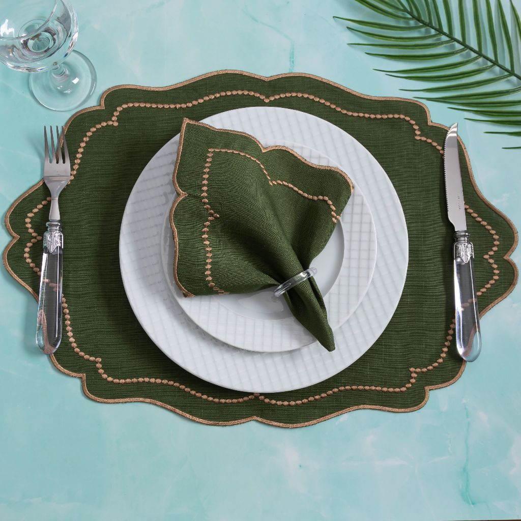 "Kit Americano 12 Peças: Sousplats e Guardanapos - Eleve a Elegância e Sofisticação da Sua Mesa de 6 Lugares!