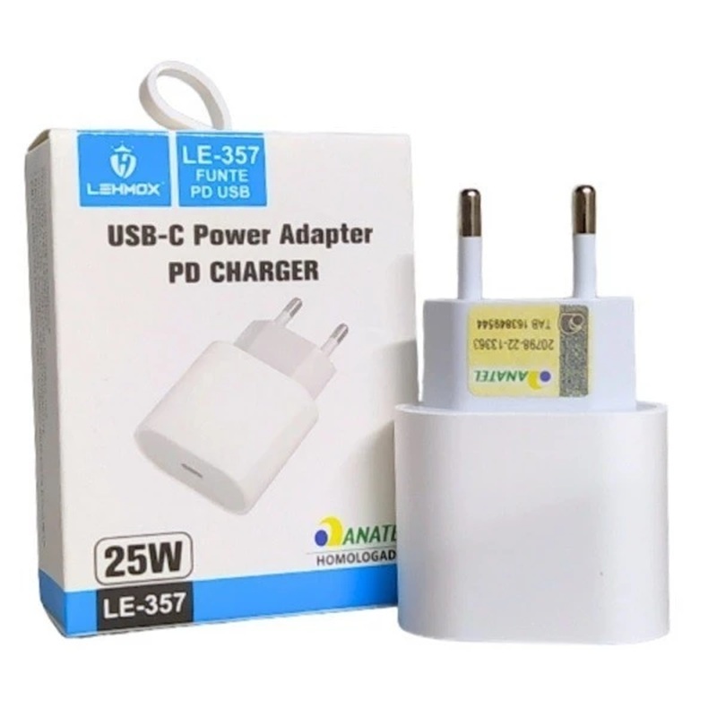 ⚡ Fonte USB-C Power Adapter LE-357 25W – Carregamento Turbo, Inteligente e Seguro! Sem cabo 🔋