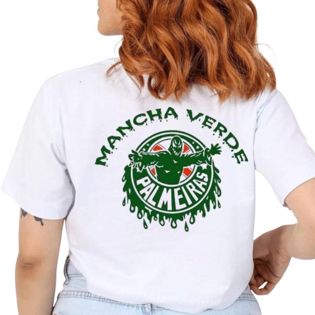 Camisa Camiseta Cropped Da Mancha Verde Palmeiras Verdão Blusa 100% Algodão Premium Adulto Feminino