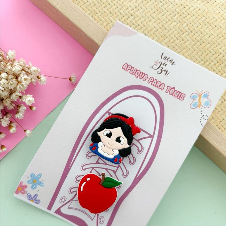Aplique de Tênis I Antil Menina Branca de Neve Aplique de Tênis I Antil Princesa Branca de Neve