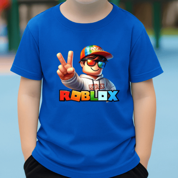 Camiseta Moda Infantil Juvenil  Estilosa Roblox Camisa personalizada alta qualidade em Algodão para Crianças