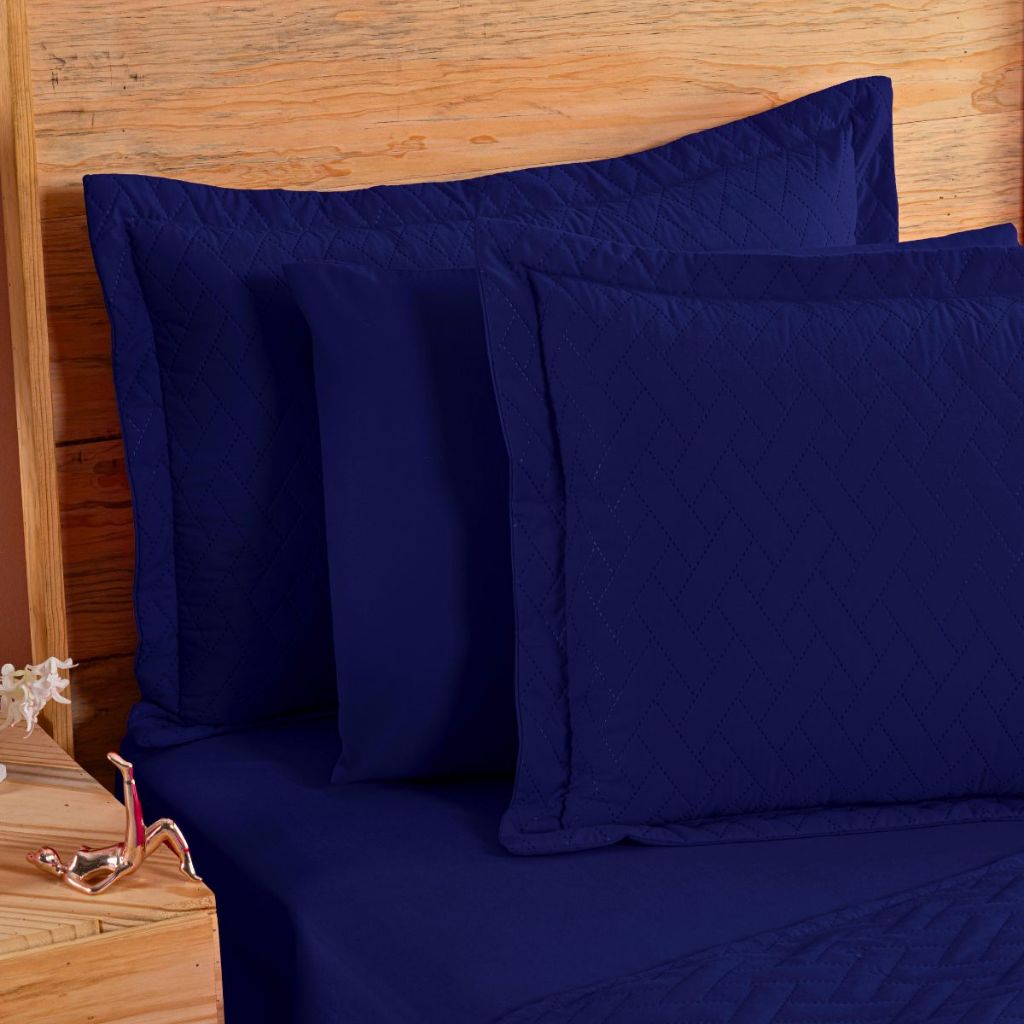 Cobre Leito Solteiro Kit Colcha Fronha Solteiro Matelado Azul Marinho Menino Menina Decoração Quarto