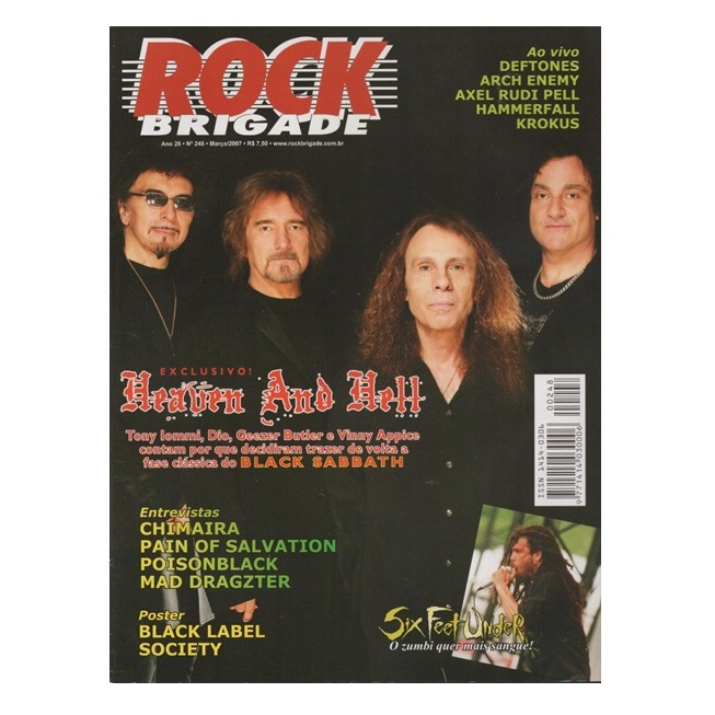 Revista Rock Brigade 248 - Heaven And Hell Black Sabbath Angra Six Feet Under Zakk Wylde