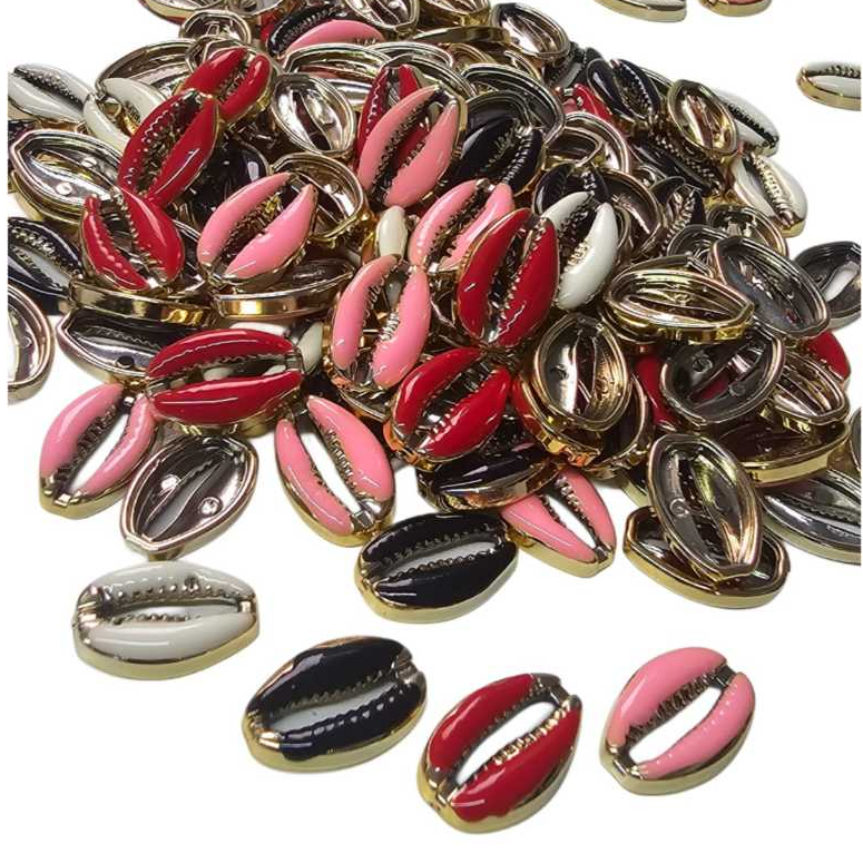 Búzio Resinado Colorido em ABS Para Roupas Biquinis Pulseiras e Artesanato 50 unidades