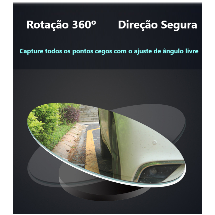 1 par - Espelho Retrovisor Carro Moto Convexo Fixo Móvel Auxiliar Externo Pontos Cegos 5cm Universal · foto 2