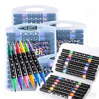 Marcador metálico 24/48/72/96 caneta de glitter de cabeça dupla marcador de cabeça dupla brilhante em Oferta na Shopee