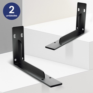 Mão Francesa 2 Suporte Cantoneira para Prateleira Industrial Bancada Capacidade 150kg 24/30/39cm Ferro Aço Suporte Preta em Oferta na Shopee