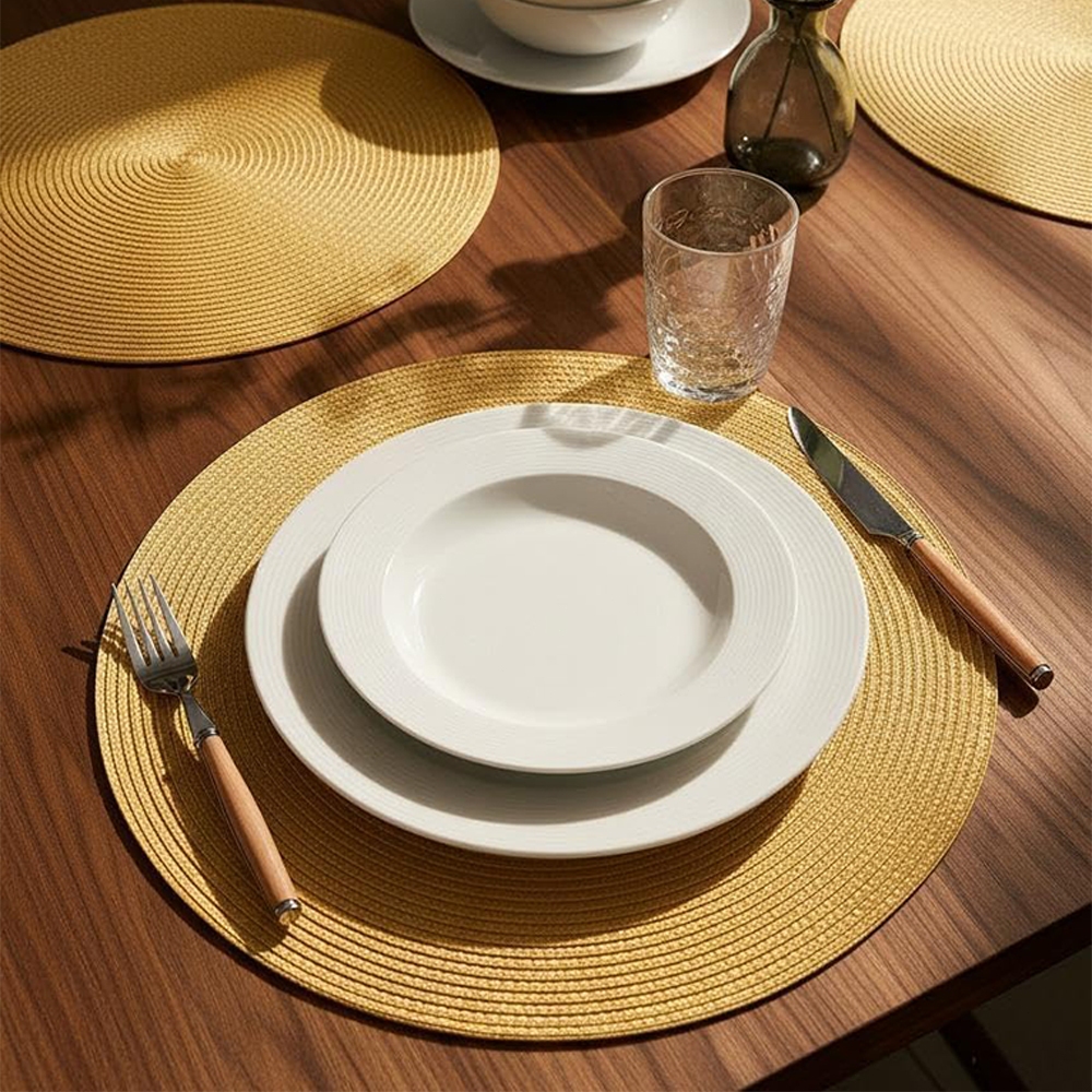 Kit 4 ou 10 Peças Jogo Americano Redondo Sousplat Cozinha Jantar  39cm  Impermeável  Desig...